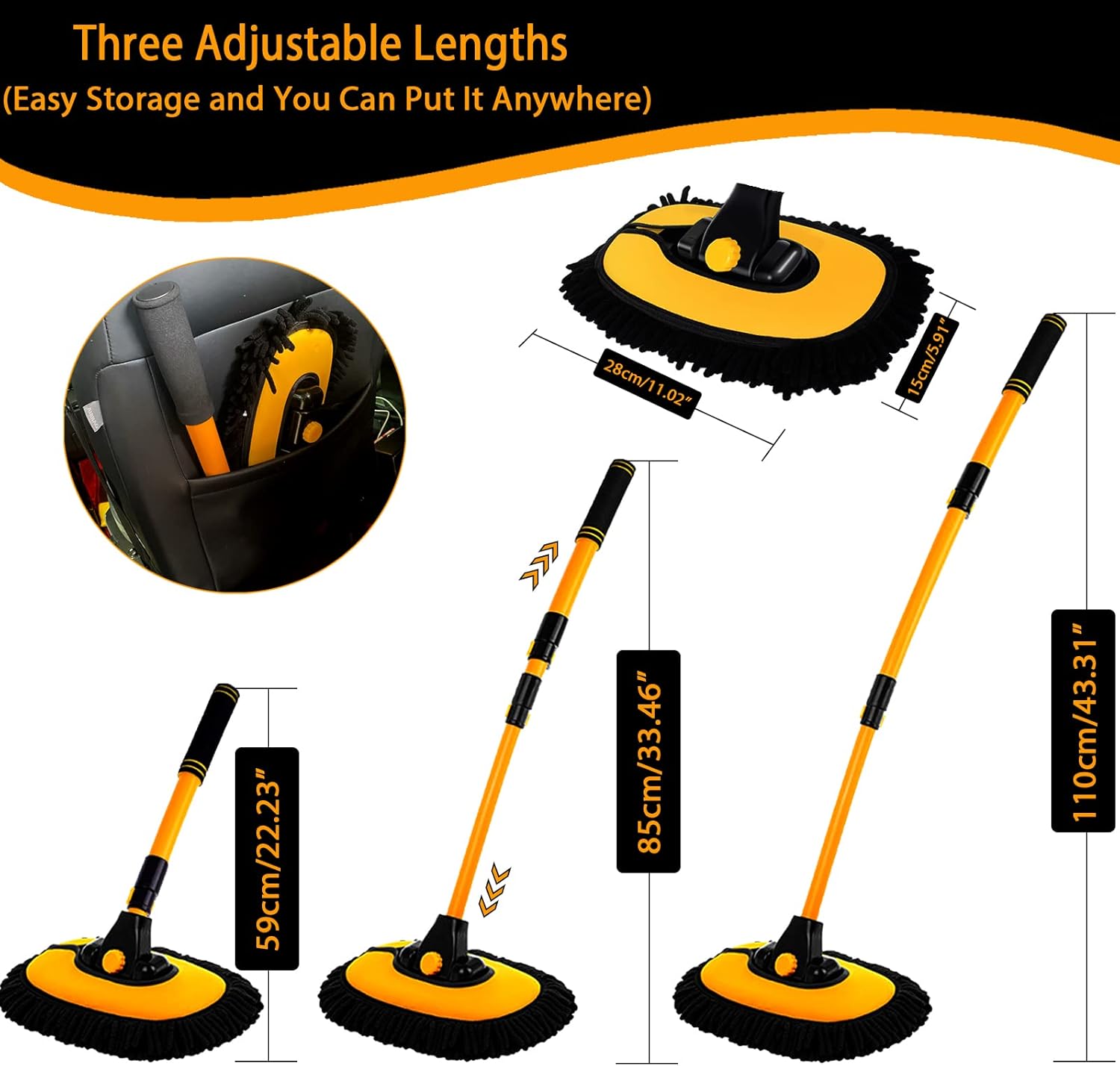 Thumbnail 5 de Harazaqa 15° curved car cleaning brush, 43 inch