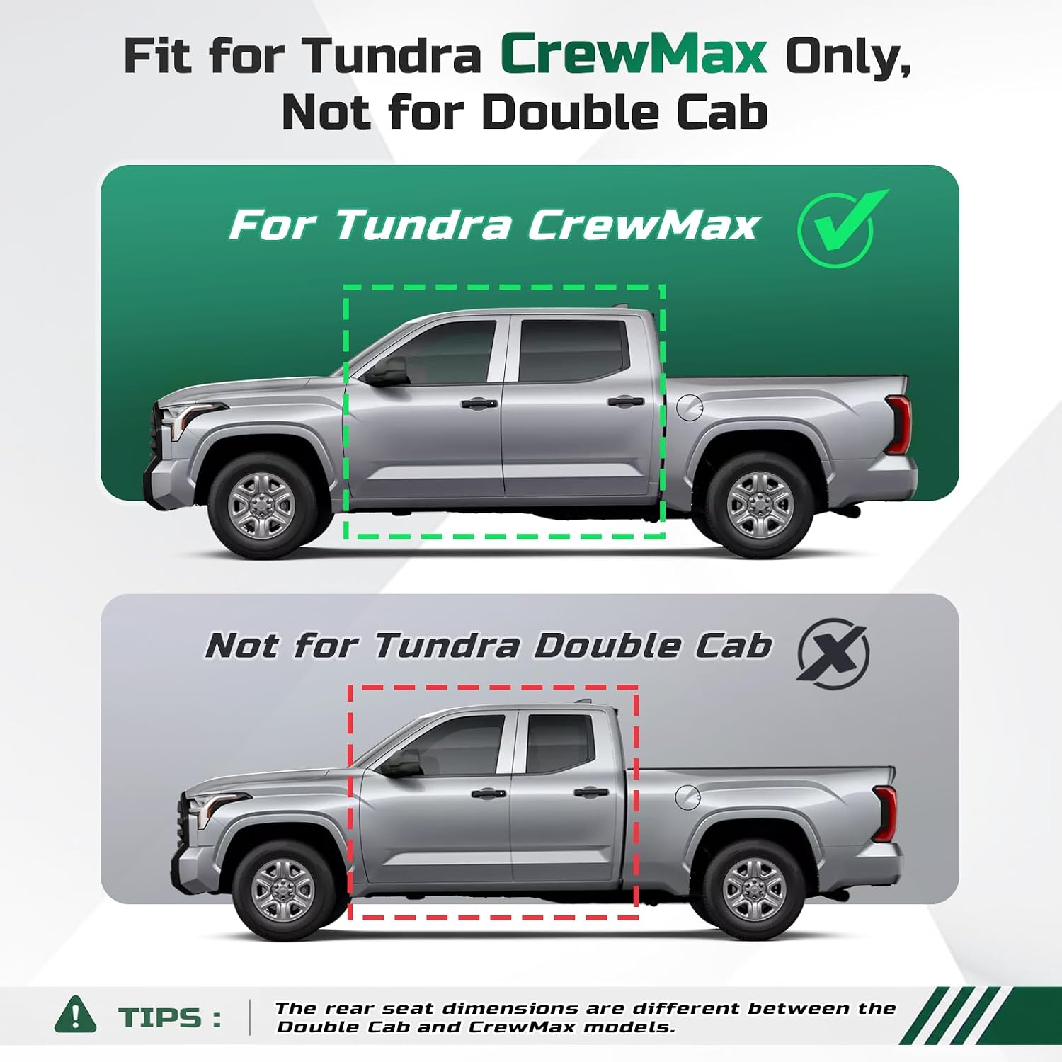 Thumbnail 1 de Carlimeki Leather Seat Covers for Toyota Tundra CrewMax (2022–2027) – Custom Fit, Premium Faux Leather