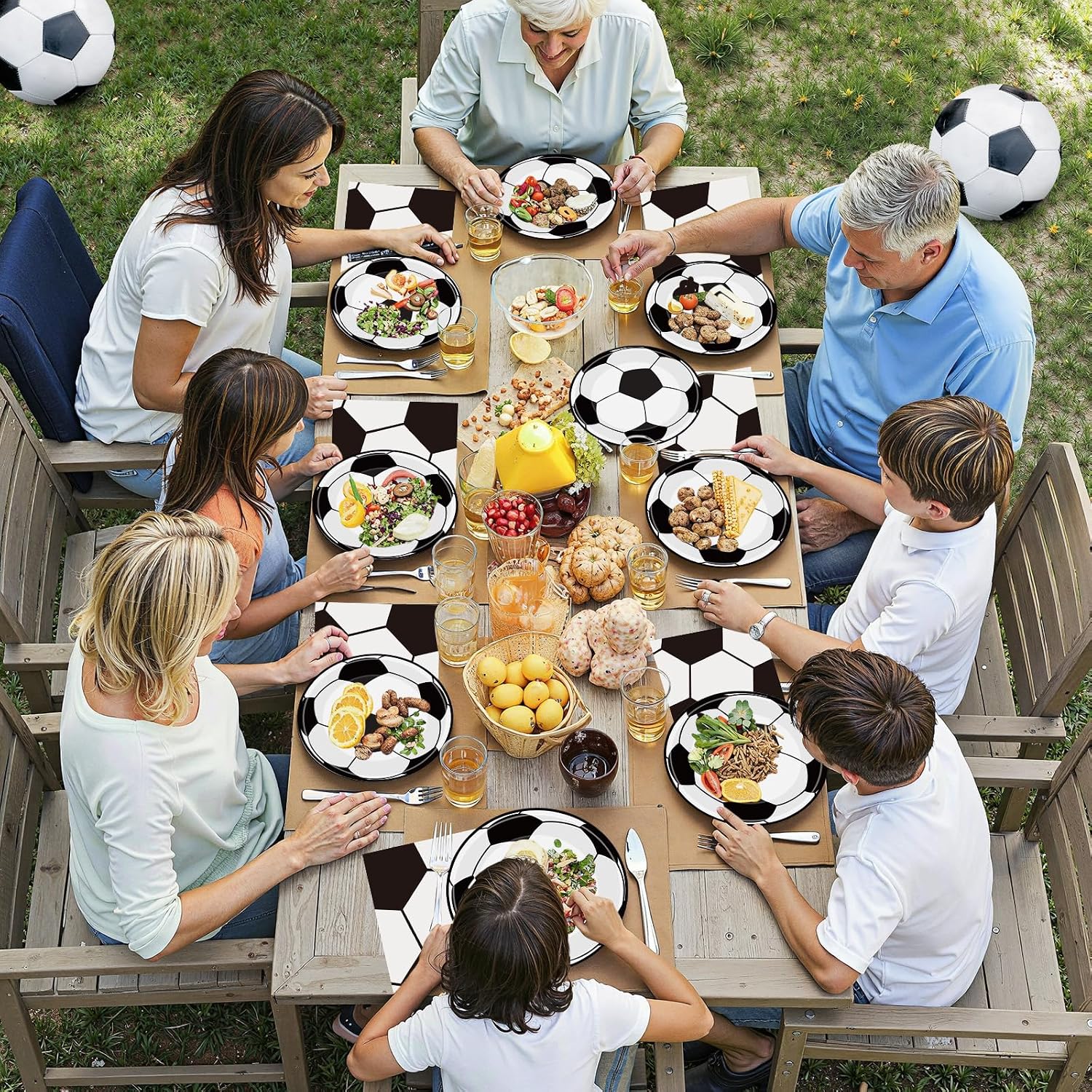 Detalle de 40Pcs Soccer Plates and Napkins Party Supplies – Soccer Birthday Tableware Set (Serves 20)