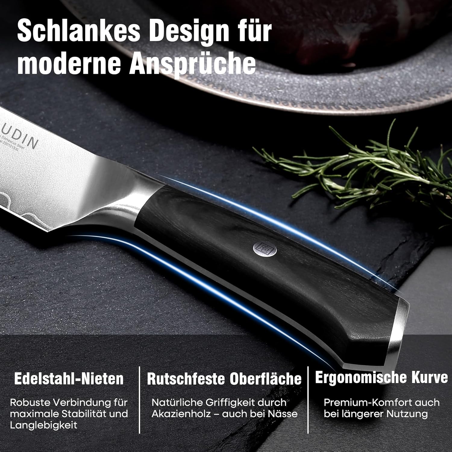 Thumbnail 4 de PAUDIN Messerset 2-teilig: Kochmesser 20 cm & Allzweckmesser 12,7 cm aus 10Cr15CoMoV (62 HRC) mit Holzgriff