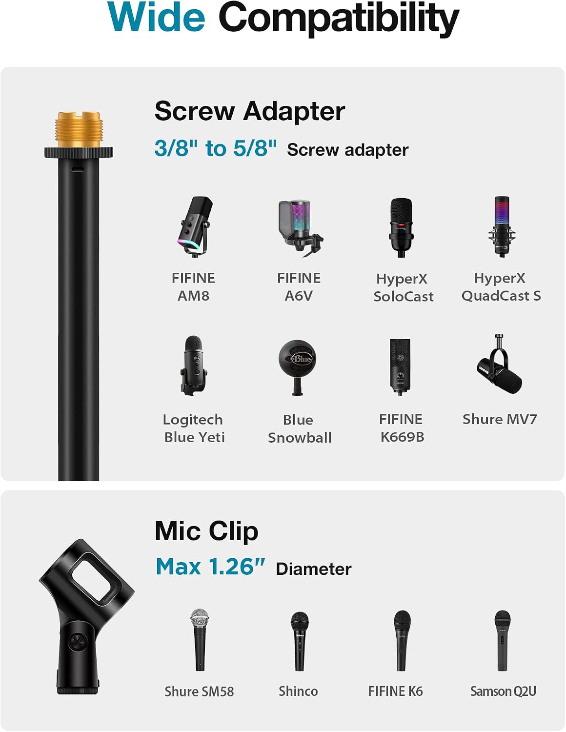 Thumbnail 5 de InnoGear Floor Microphone Stand, 66-Inch