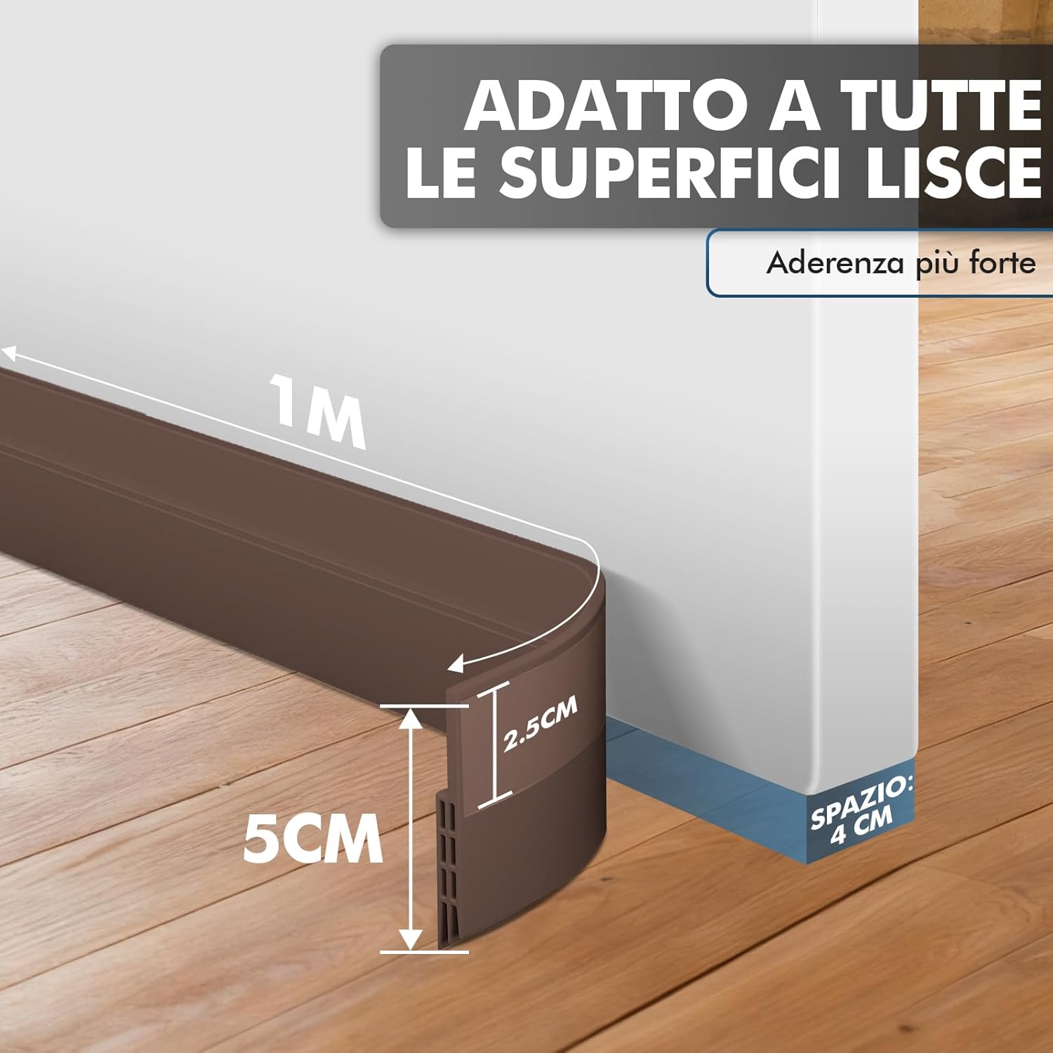 Detalle 2 de shinfly Paraspifferi e sottoporta in TPE marrone (100 x 5 cm) per ridurre rumore, polvere e insetti