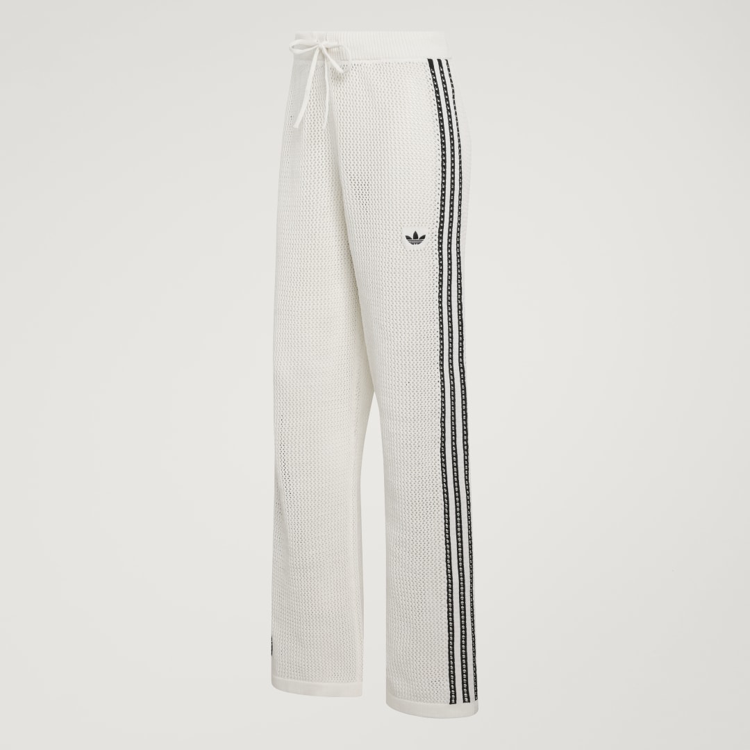Detalle de Pantalón de punto con ganchillo Firebird de Adidas – color Blanco