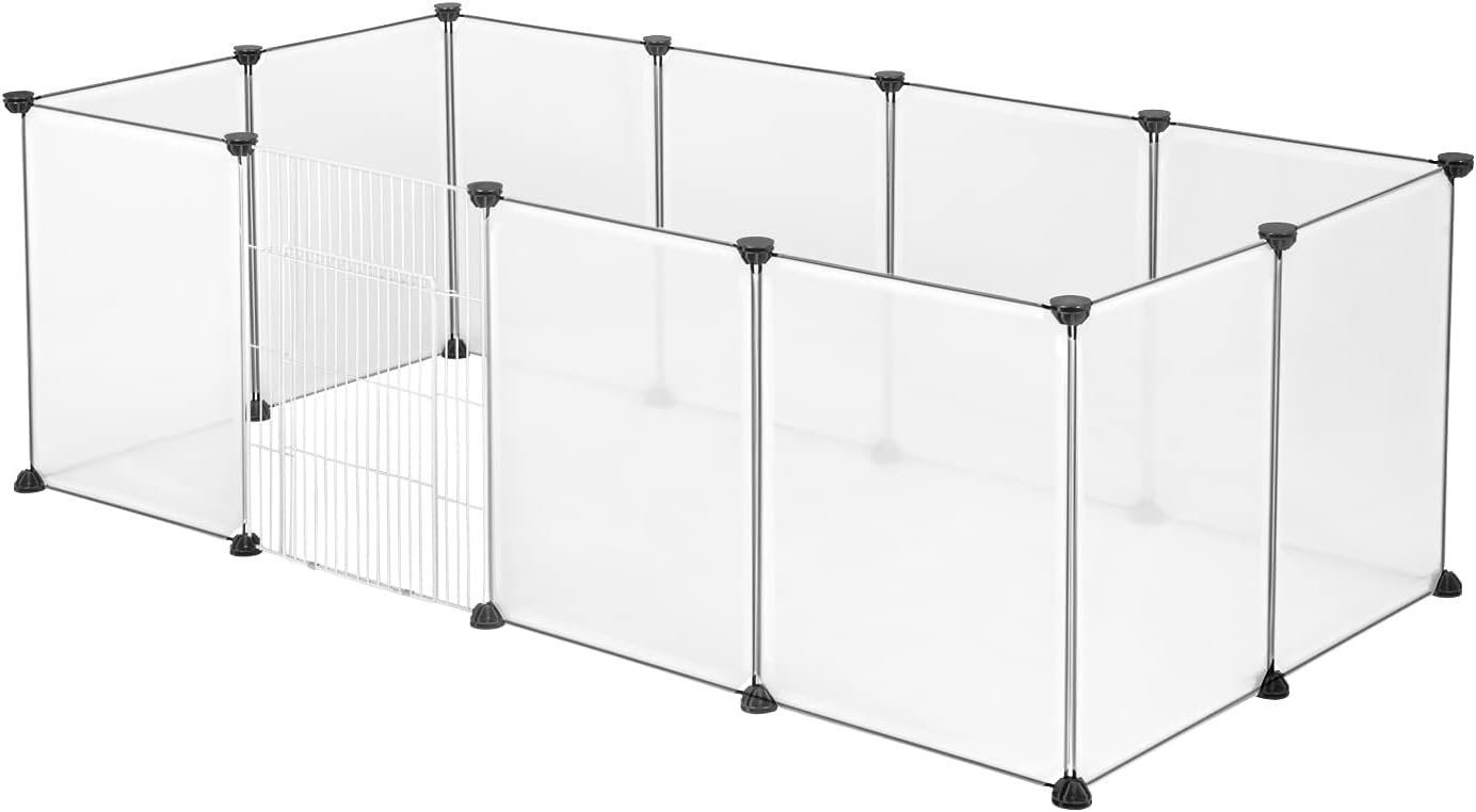 EUGAD Freigehege Kaninchen – Kleintiergehege Innen 145x75x46 cm mit Tür