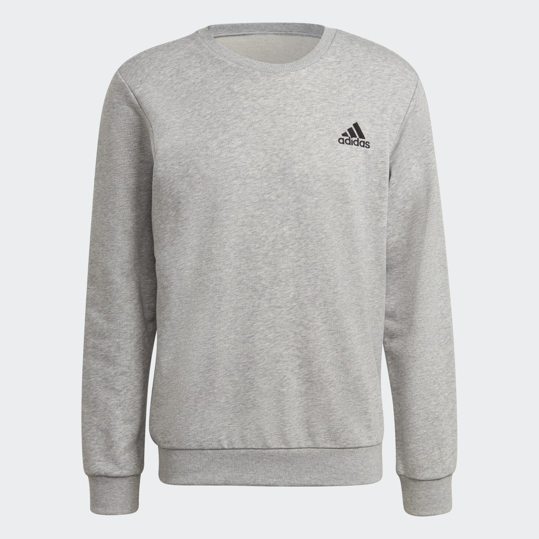 Detalle de Sudadera Essentials Embroidered Small Logo Gris – Adidas