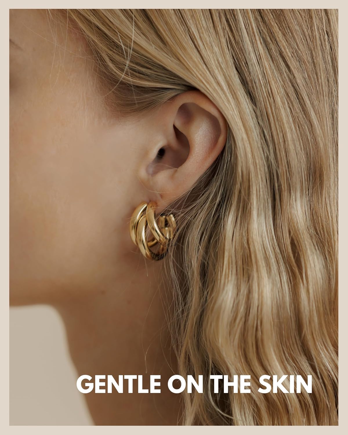 Thumbnail 1 de Creolen Triple Ohrringe für Damen aus wasserfestem Edelstahl (18K Gold, Silber oder Rosegold) – inkl. Geschenkbox