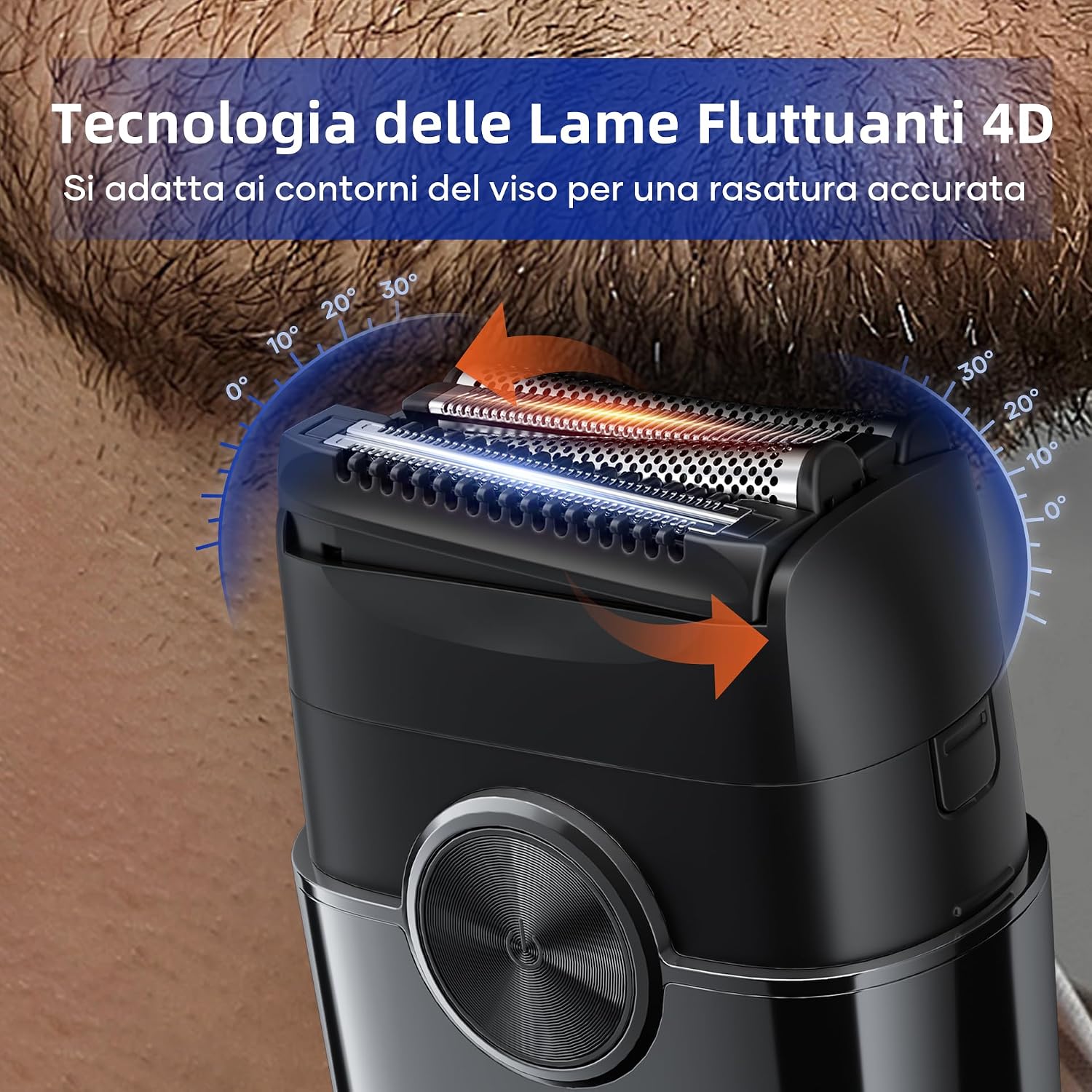 Detalle de Kensen Teste di Rasoio Elettrico Barba con 4 lame flottanti