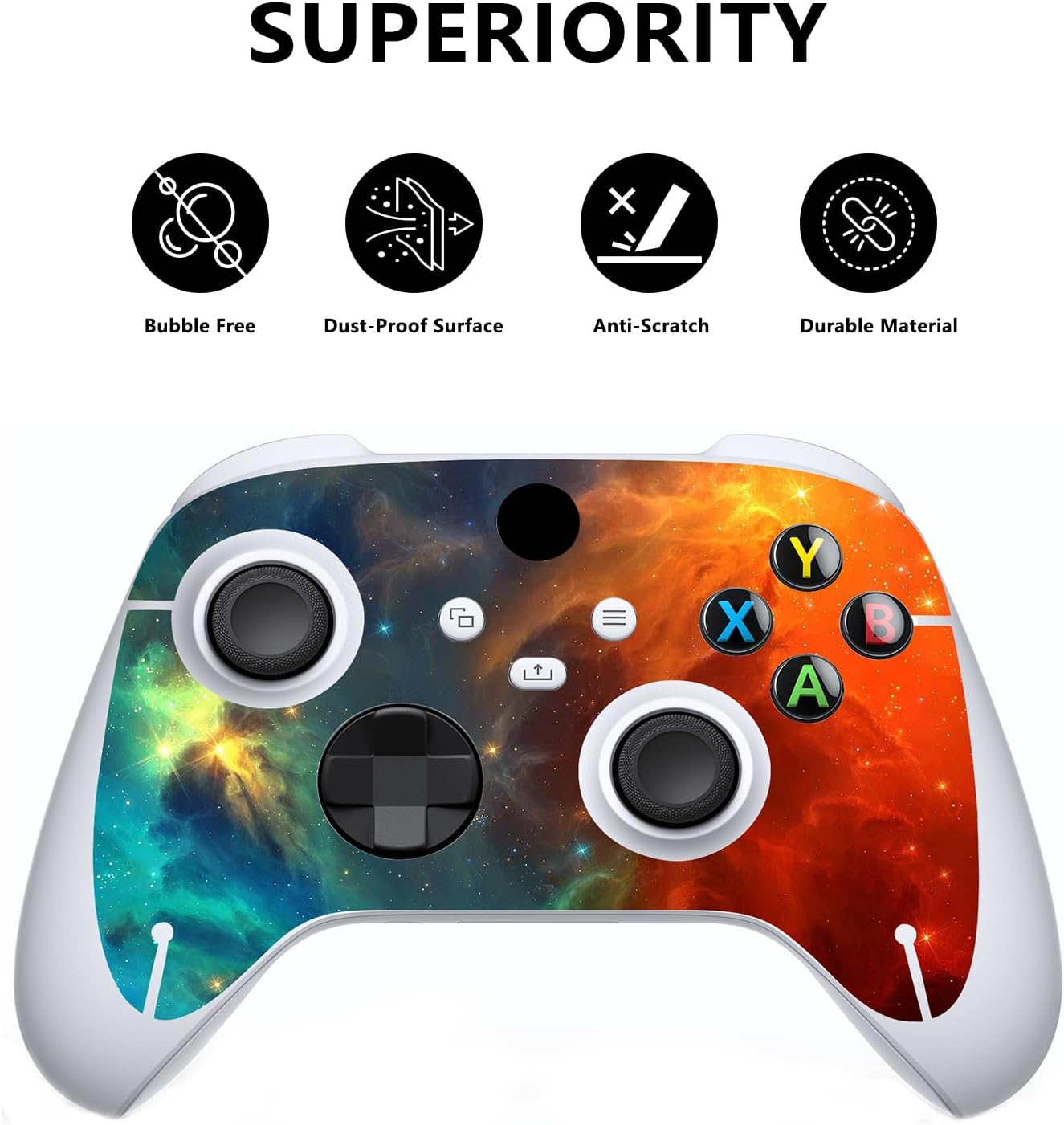 Detalle 2 de playvital Orange Star Universe vinyl skin for Xbox Series S