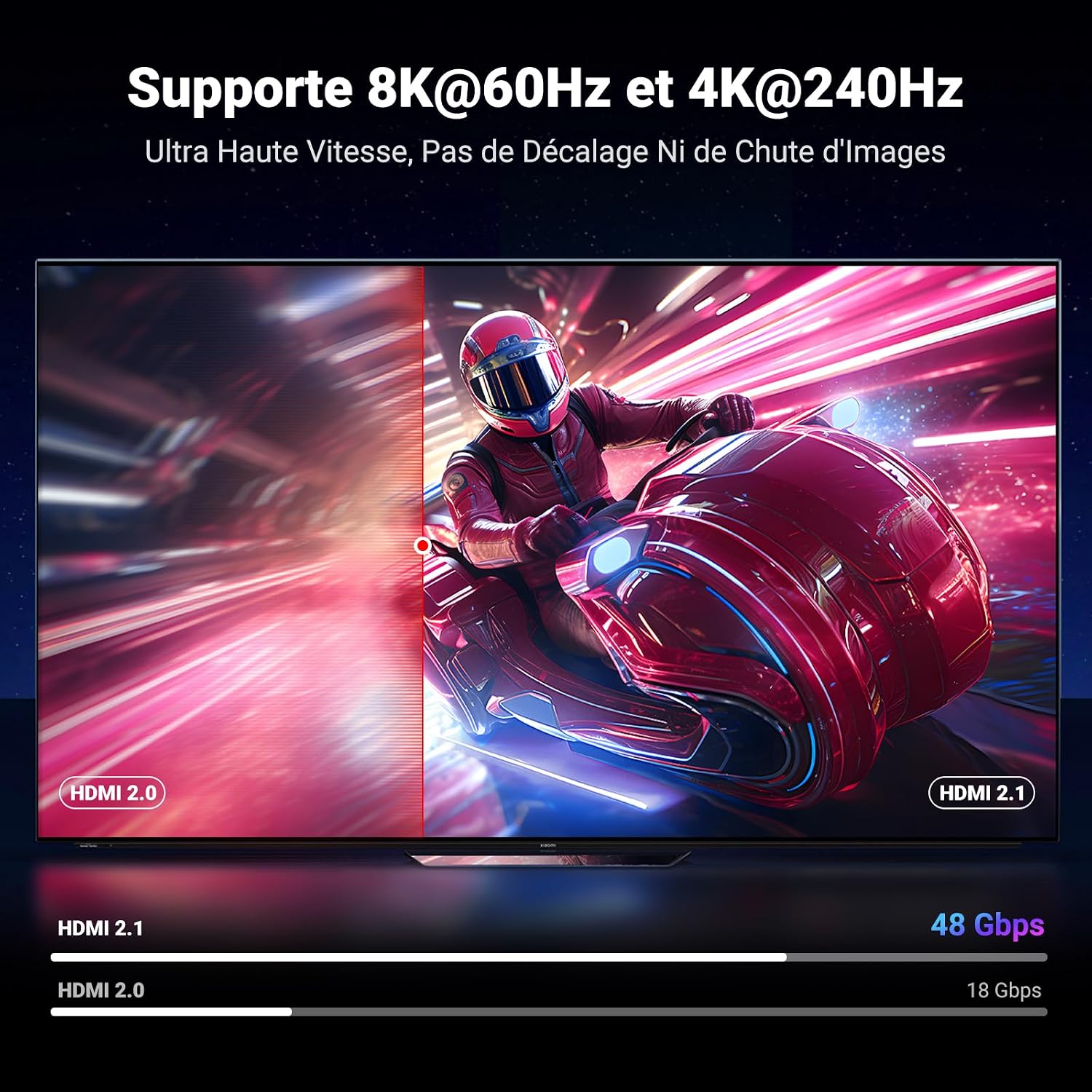 Detalle de UGREEN HDMI 2.1 câble 3 m 48 Gbps pour TV