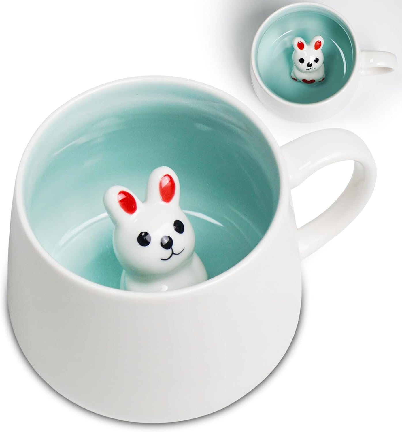 Detalle de ZONSUSE Schwarze Katzen Tasse – 3D-Katzenbecher, 380 ml, gelb