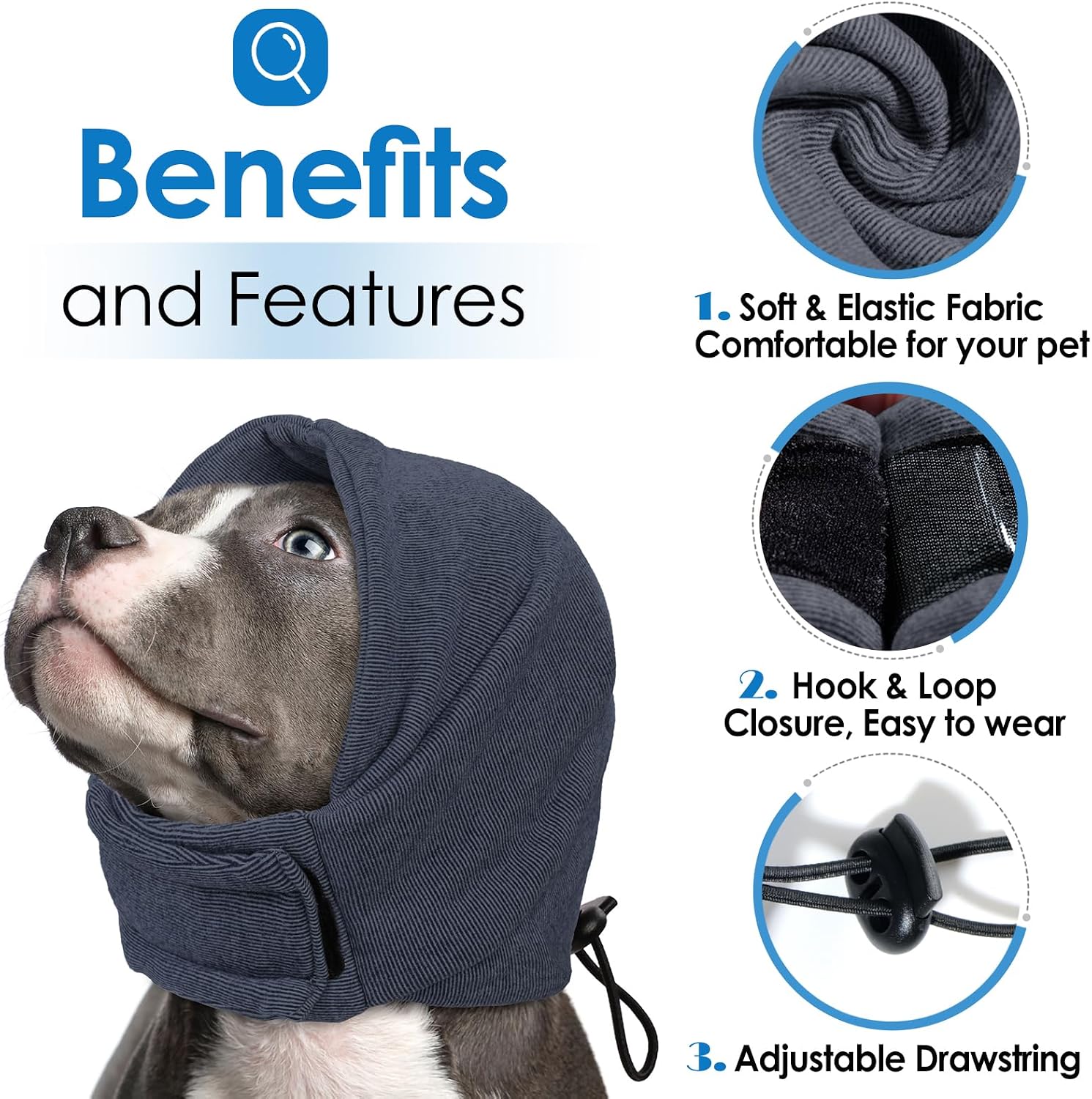 Thumbnail 1 de AOFITEE Dog Calming Hoodie – No-shake ear wraps for anxiety relief and noise reduction