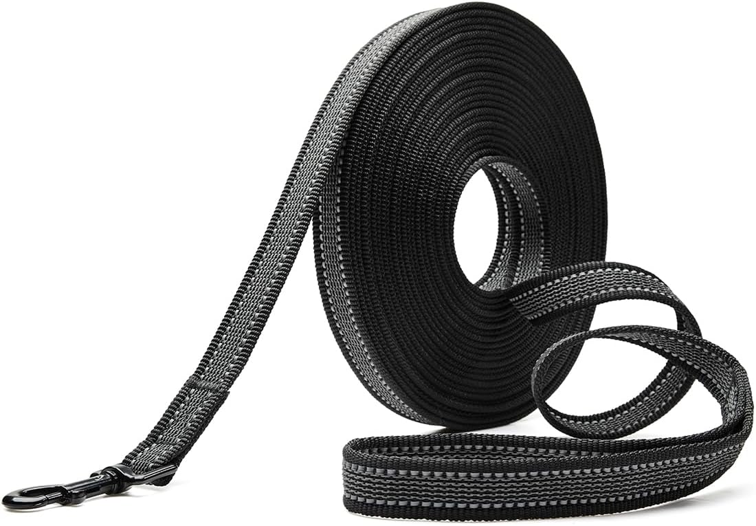 Detalle de Toozey Dog Training Lead for Small & Medium Dogs with Reflective Strips and 360° Swivel Clip (Soft Nylon Long Line)