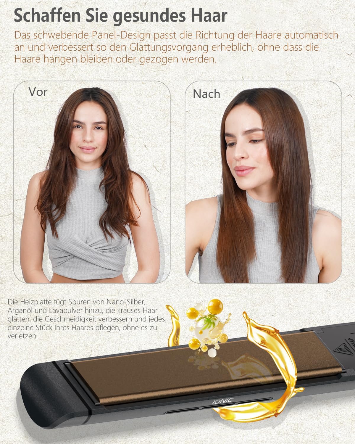 Thumbnail 5 de KUSNCA Ionen Glätteisen LCD 110–230 °C (2-in-1: glätten & locken) mit 25-mm-Keramikplatten