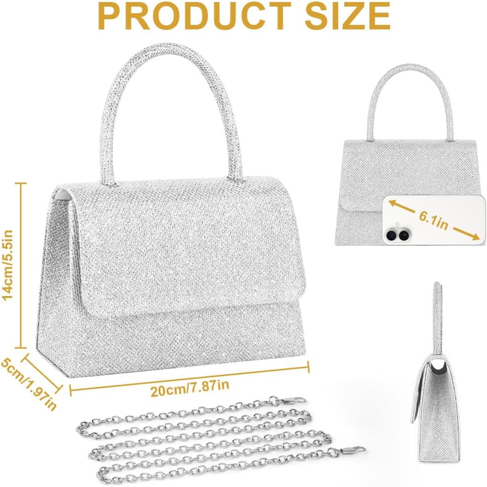 Thumbnail 3 de Adiwo sac de soirée femme pochette à paillettes avec chaîne