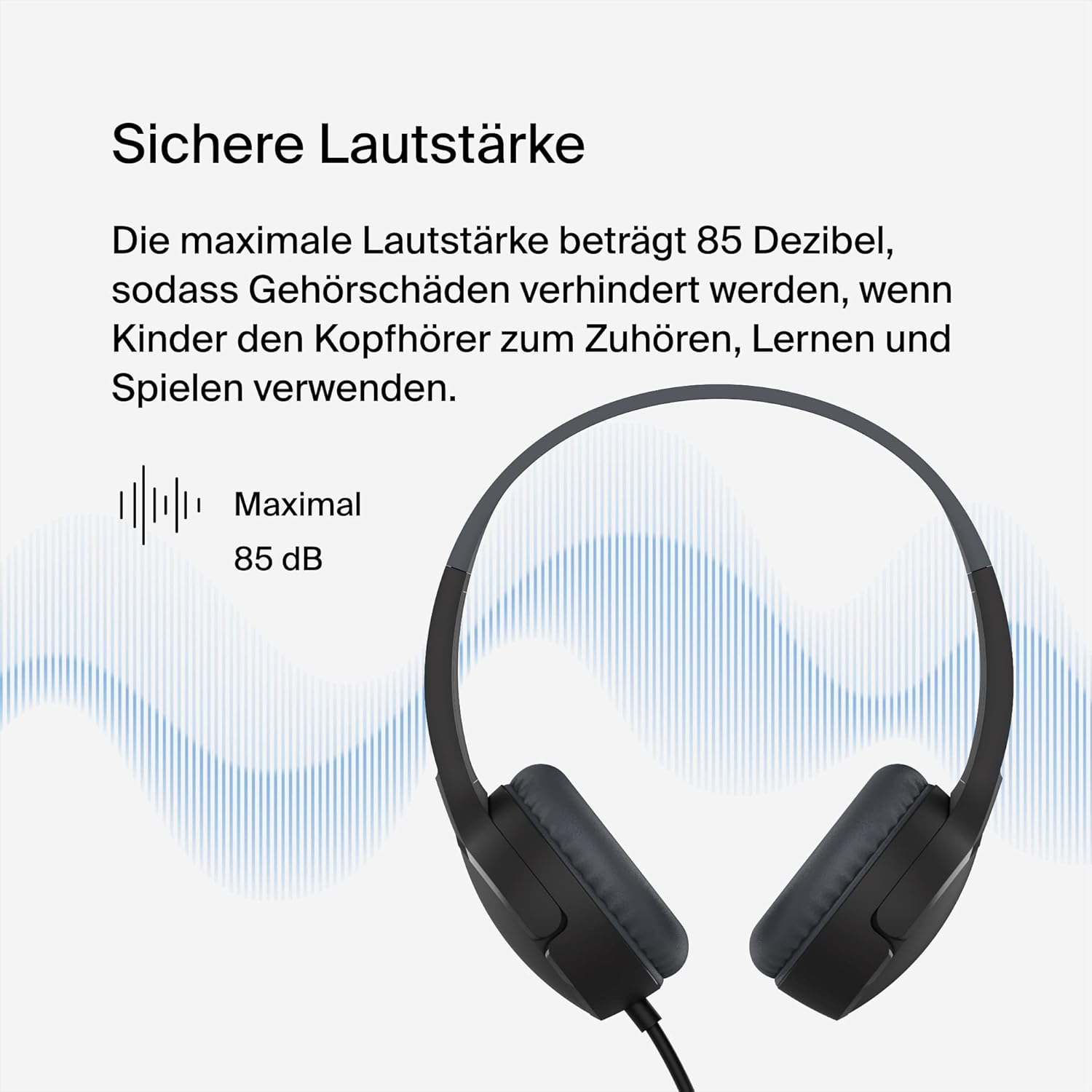 Thumbnail 1 de Belkin SoundForm Mini On-Ear-Kopfhörer mit Kabel – Kinder/Kopfhörer 3,5-mm, Schwarz