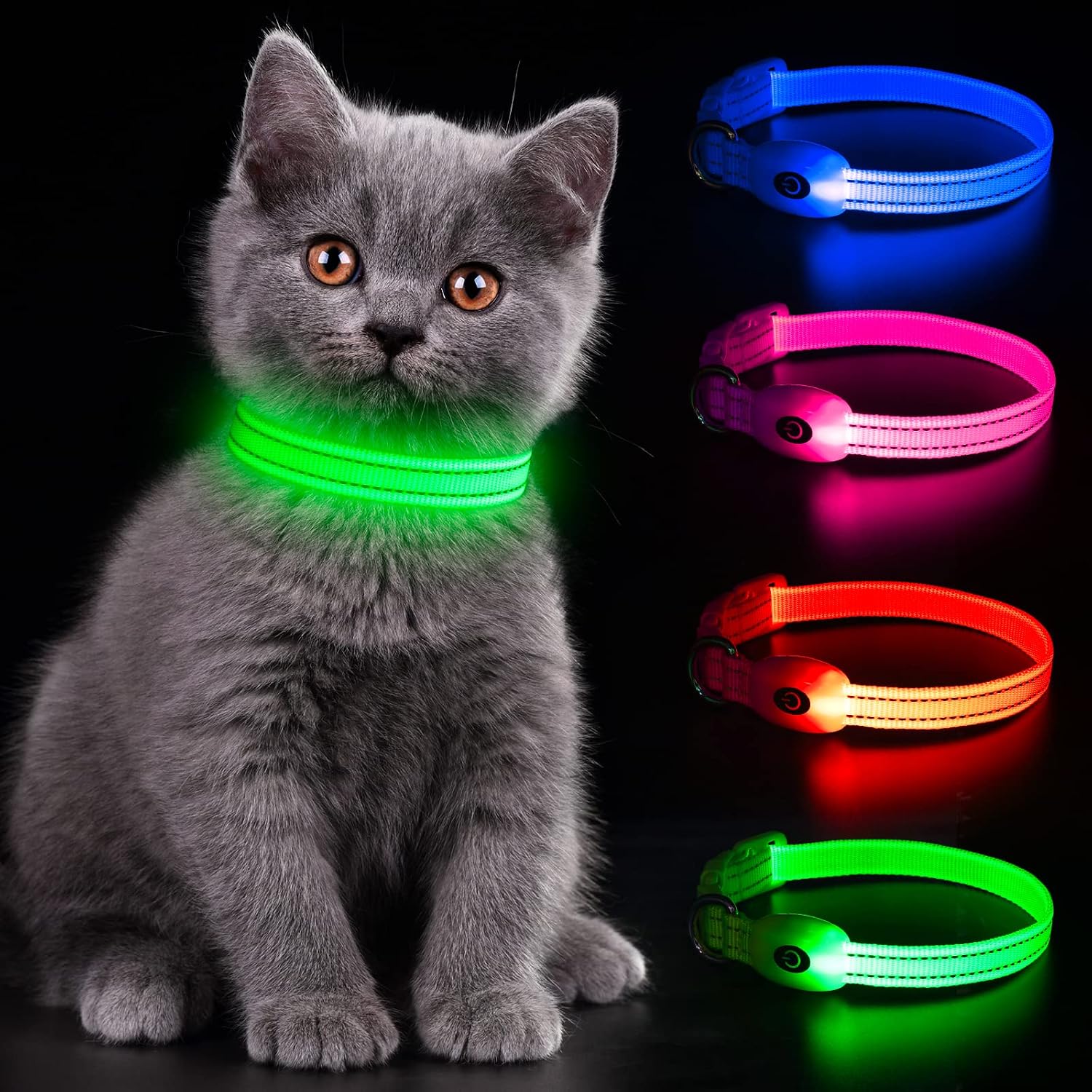 Detalle de YFbrite LED Cat Collar USB‑Rechargeable XS