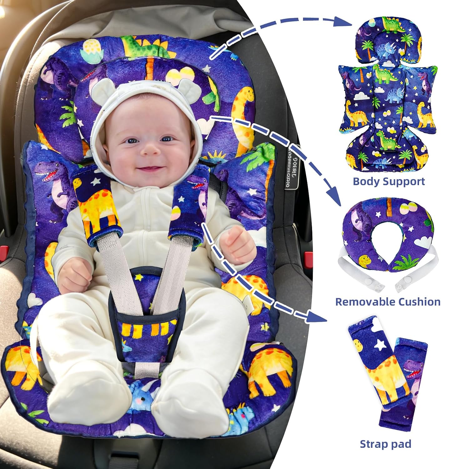 Detalle 1 de Hooyax Infant Car Seat Insert, 25-Inch