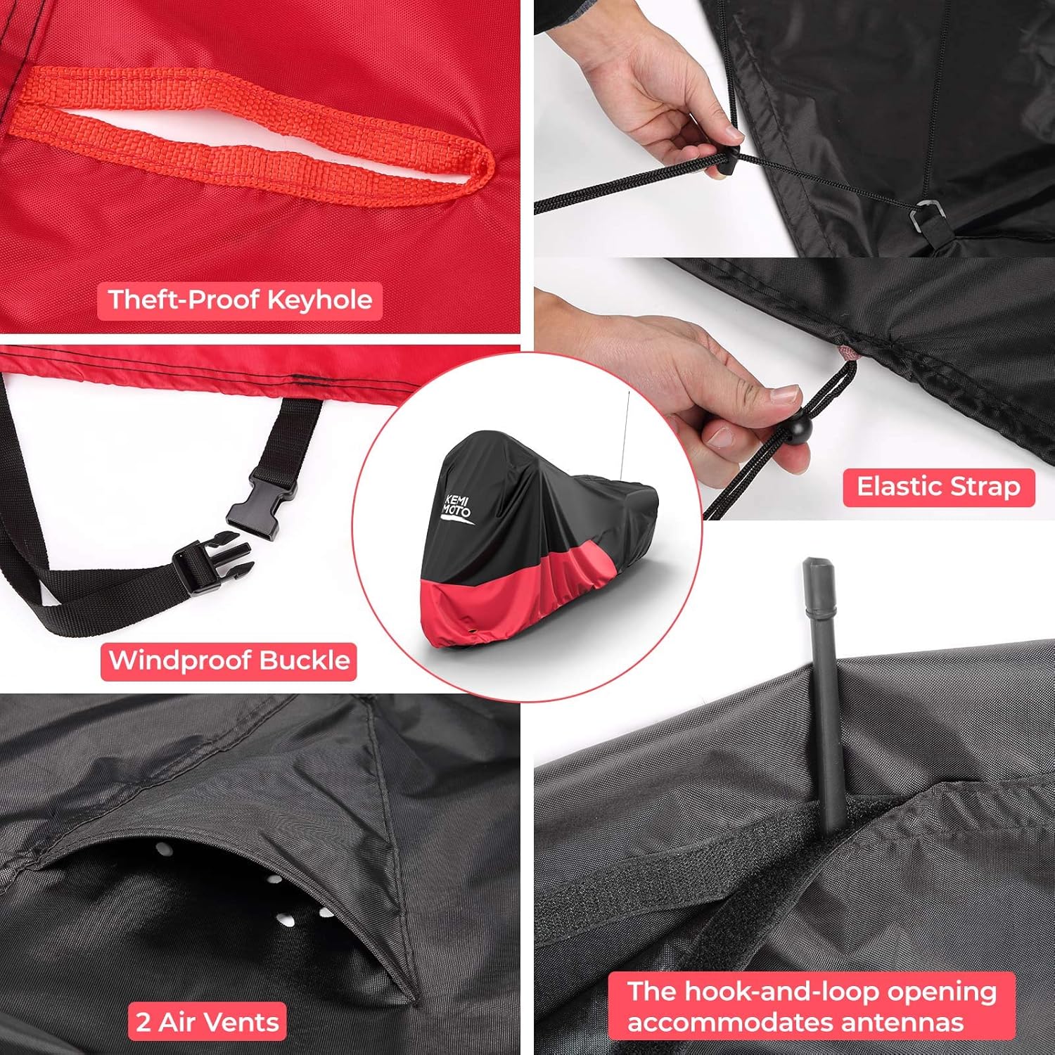 Thumbnail 4 de KEMIMOTO Heavy Duty 420D Motorcycle Cover for Touring with Side and Top Boxes