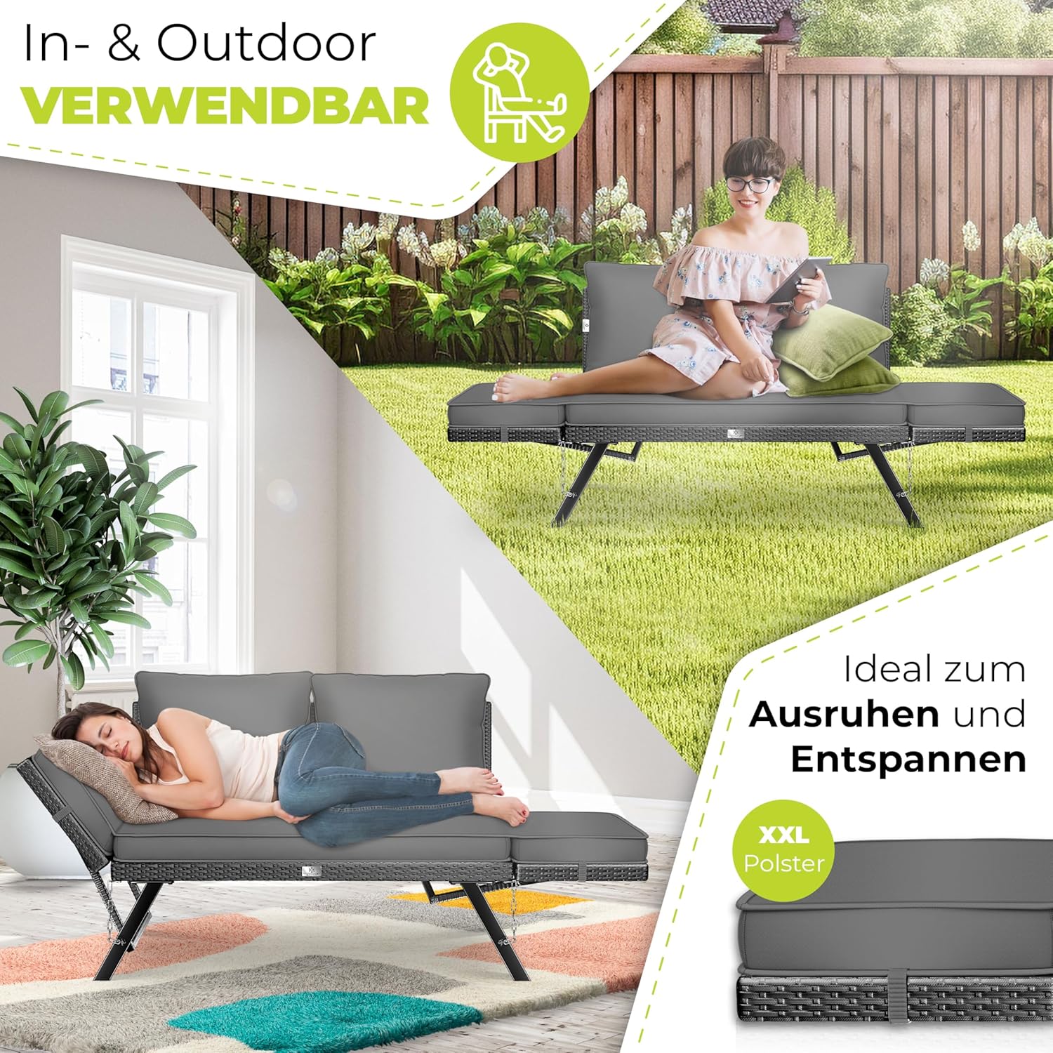 Thumbnail 6 de KESSER® Banco de jardín Luna 4 en 1 reclinable y resistente