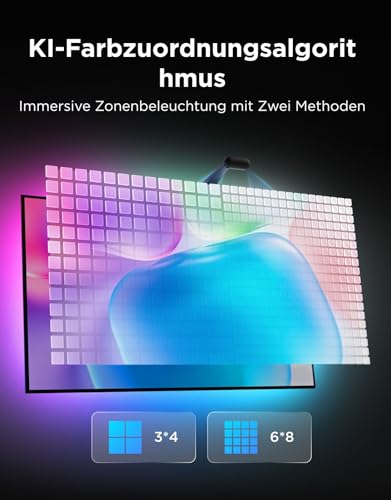 Detalle de Govee TV Hintergrundbeleuchtung 3 Dual-Kamera: RGBWIC 60 LEDs/m für immersive Farberlebnisse
