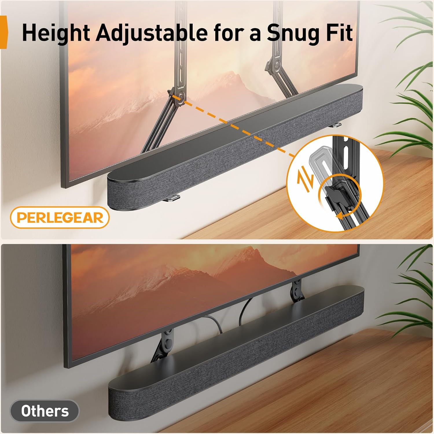 Thumbnail 3 de Perlegear Soundbar Halterung PGSM04B – Wandhalterung für Soundbar über/unter TV bis 6,8 kg