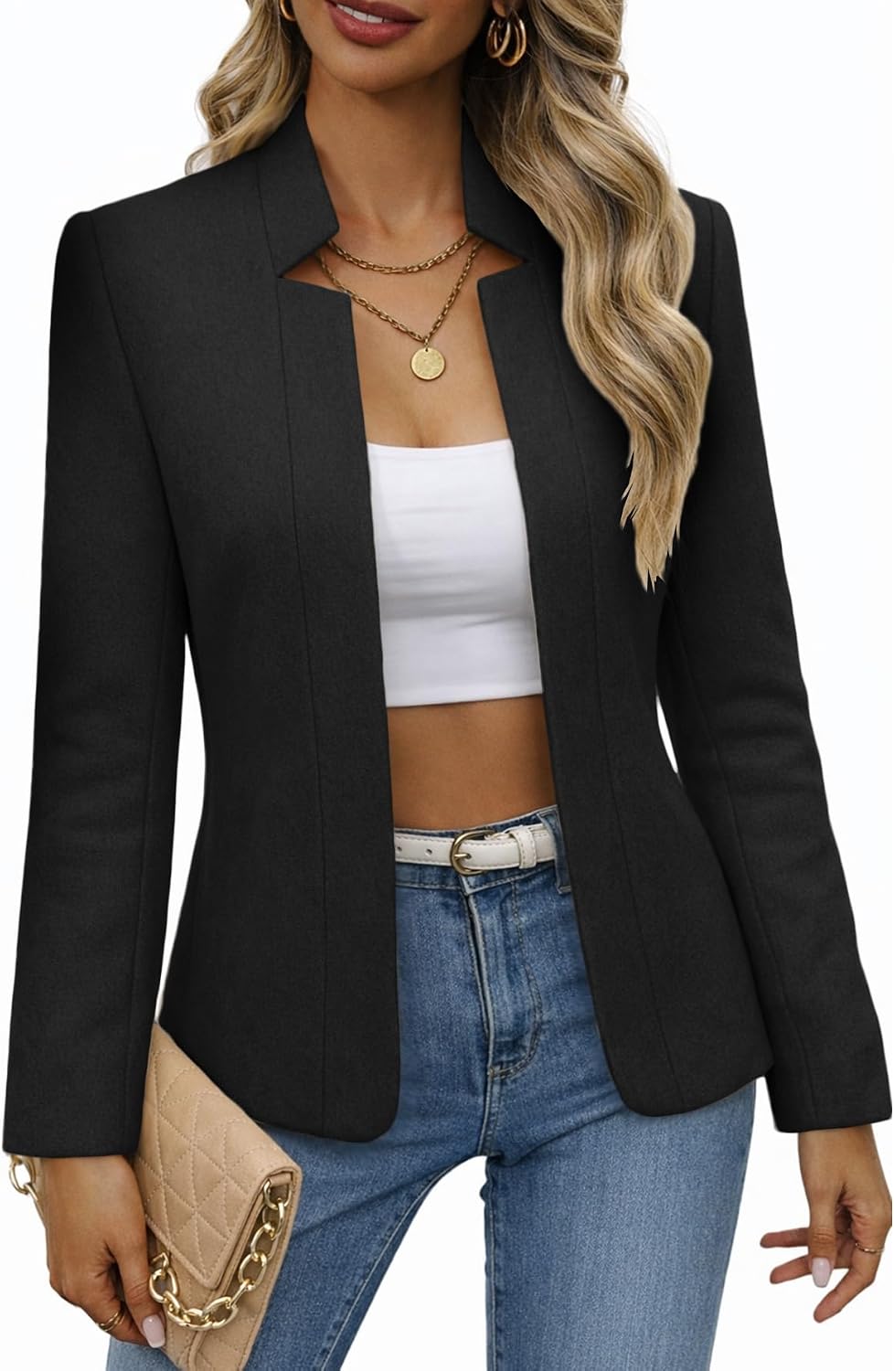 Thumbnail 6 de Mina Self 2026 Tweed Plaid Blazer 5 Sizes