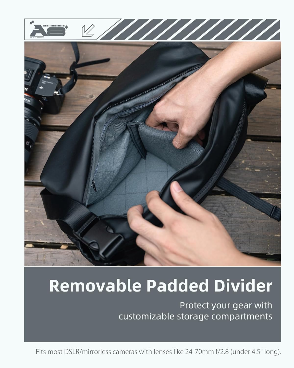 Thumbnail 2 de llano Camera Sling Bag for Photographers: Compact DSLR/Mirrorless Crossbody with Convertible Storage