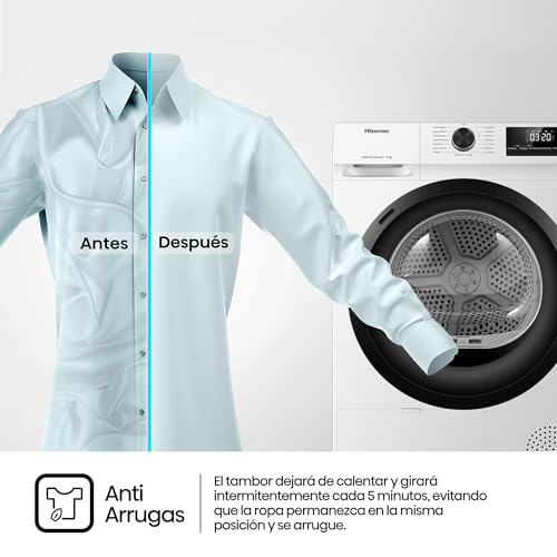 Thumbnail 7 de Hisense DHQE900UWDC: Secadora bomba de calor de 9 kg con secado rápido y finalización diferida