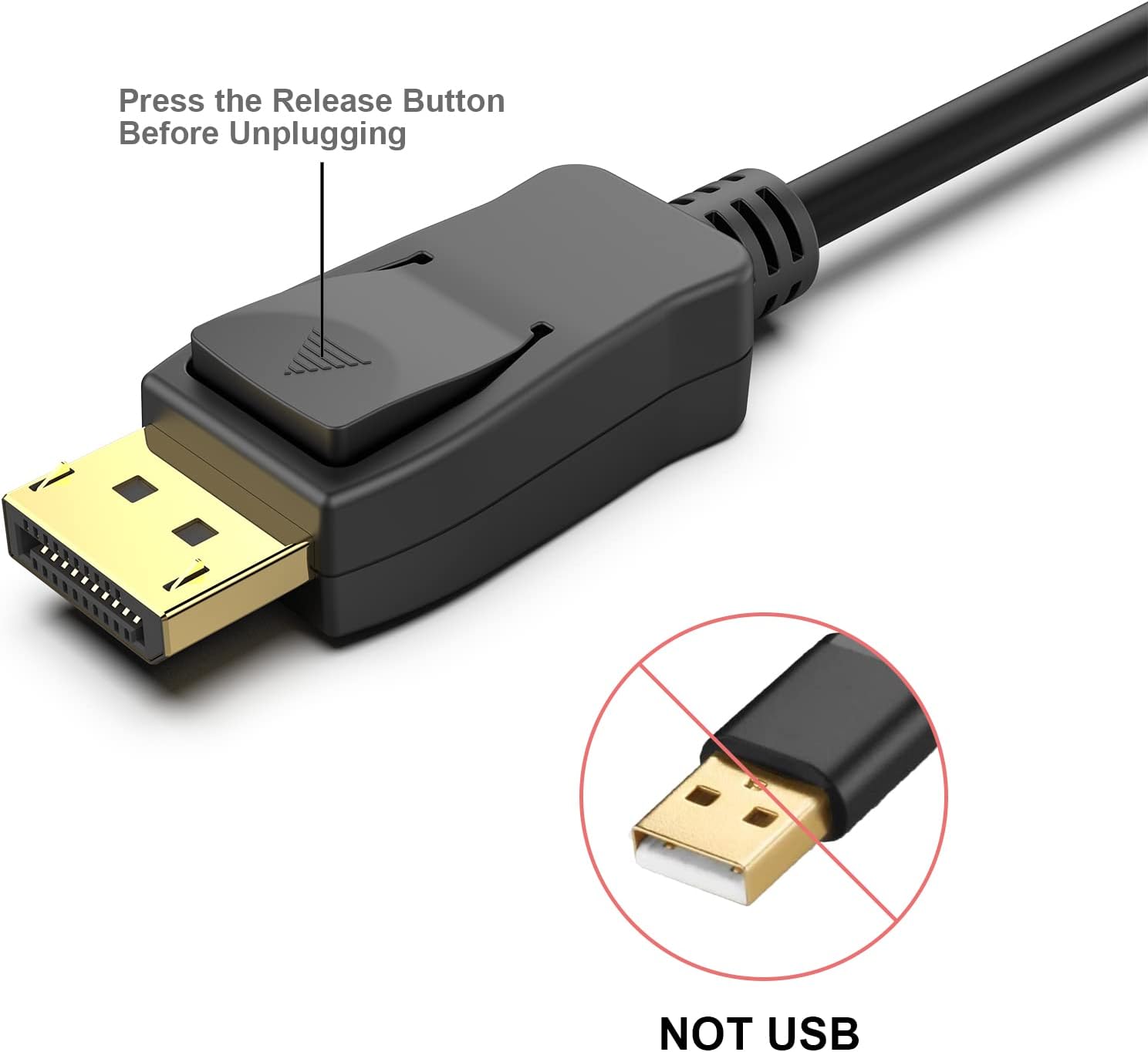 Detalle 2 de BENFEI DisplayPort 1.2 Kabel 1,8 m