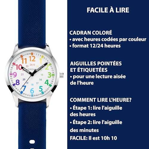 Detalle 2 de SIMSAM Montre Enfant Garçon et Fille — Analogue Bleu Marine
