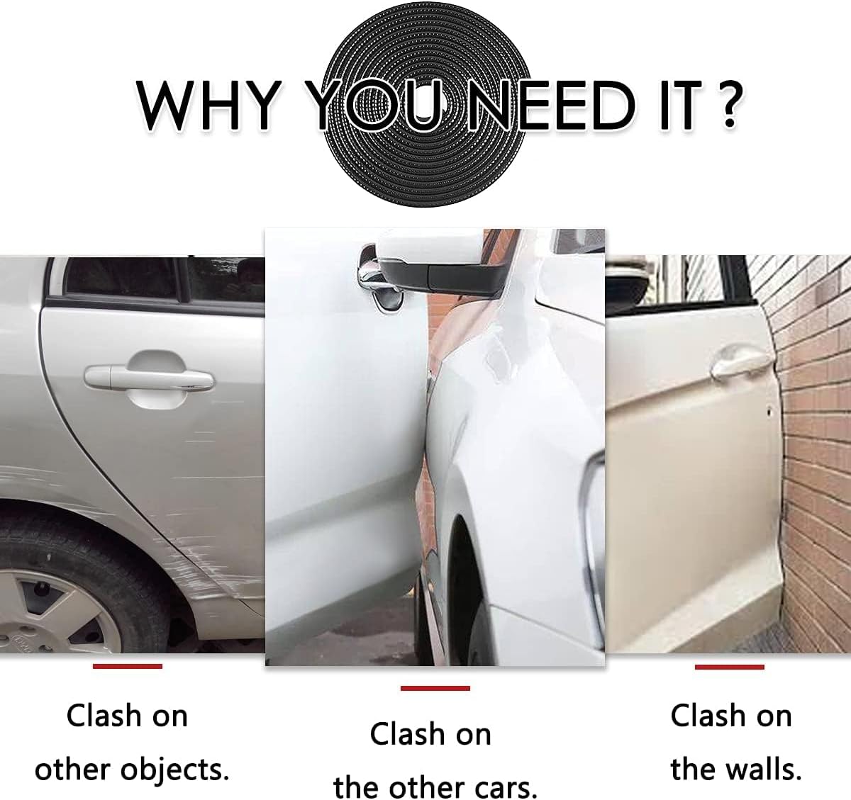 Thumbnail 4 de URAQT Car Door Edge Guards – U-Shape Rubber Door Protector, 5.5 m
