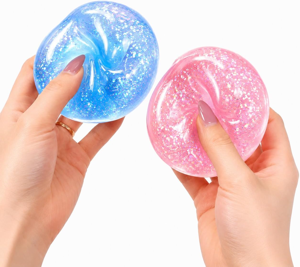 Detalle 2 de HFZCZW Coconut Oil Squishy Fidget Stress Ball, Glitter, No-Rebound