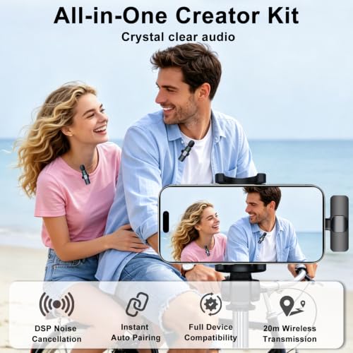 Detalle de Lidylsm Wireless Lavalier Microphone for iPhone, iPad & Android Phone