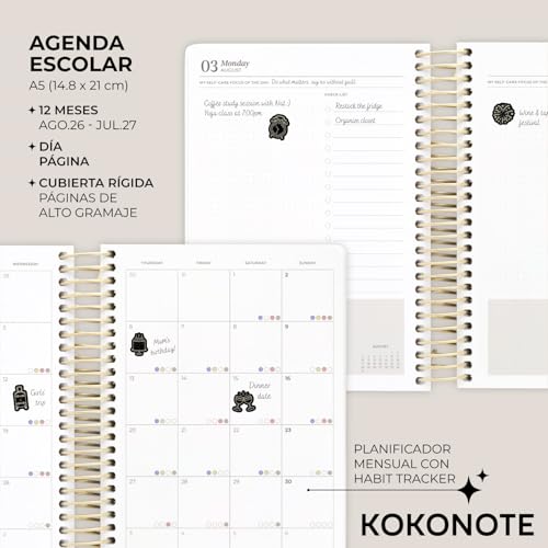 Thumbnail 1 de Kokonote Agenda 2026/2027 Día por Página A5 Rosa Nude