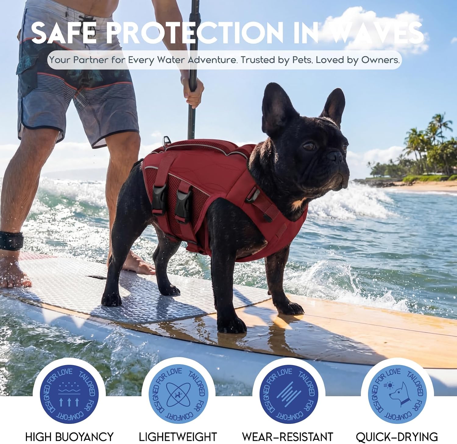 Detalle de ASENKU Dog Life Jacket XS