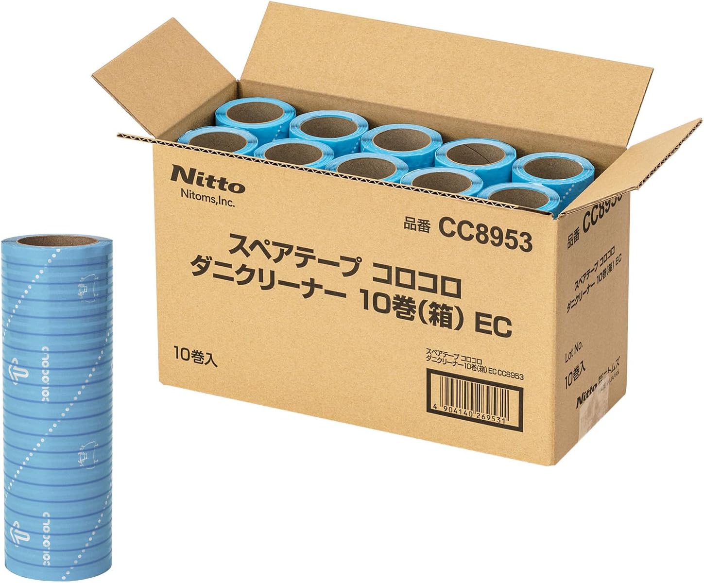 Detalle de ニトムズ CC8953 ダニ対策用粘着クリーナー替えテープ 160mm幅・5.5m巻 10巻入