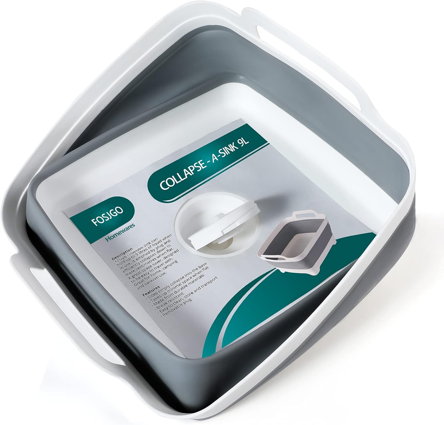 Thumbnail 1 de FOSJGO 9L Collapsible Dish Basin for Camping