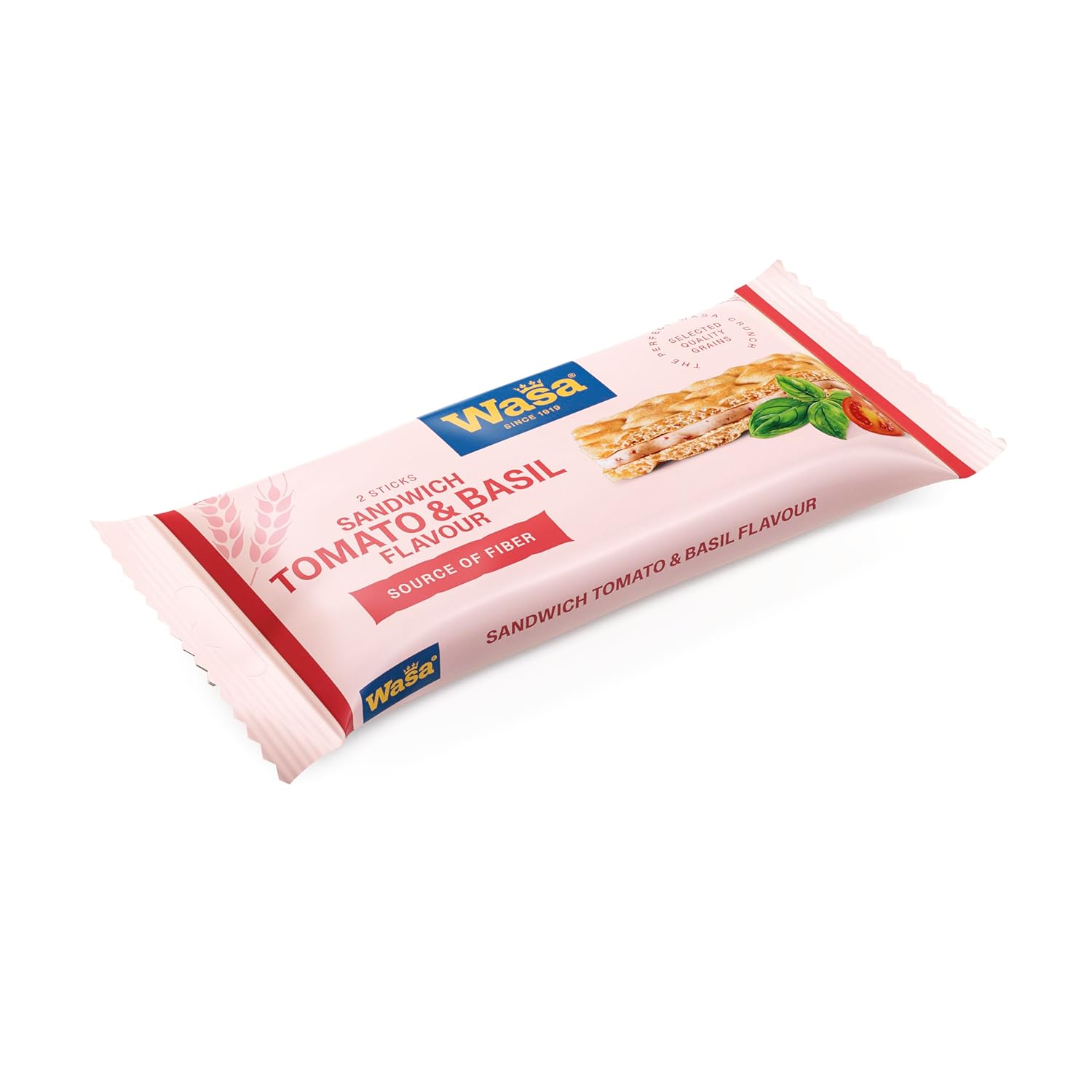 Detalle de Wasa Knäckebrot Sandwich Tomato & Basil 40 g – Knäckebrot-Snack mit Tomate, Käse und Basilikum