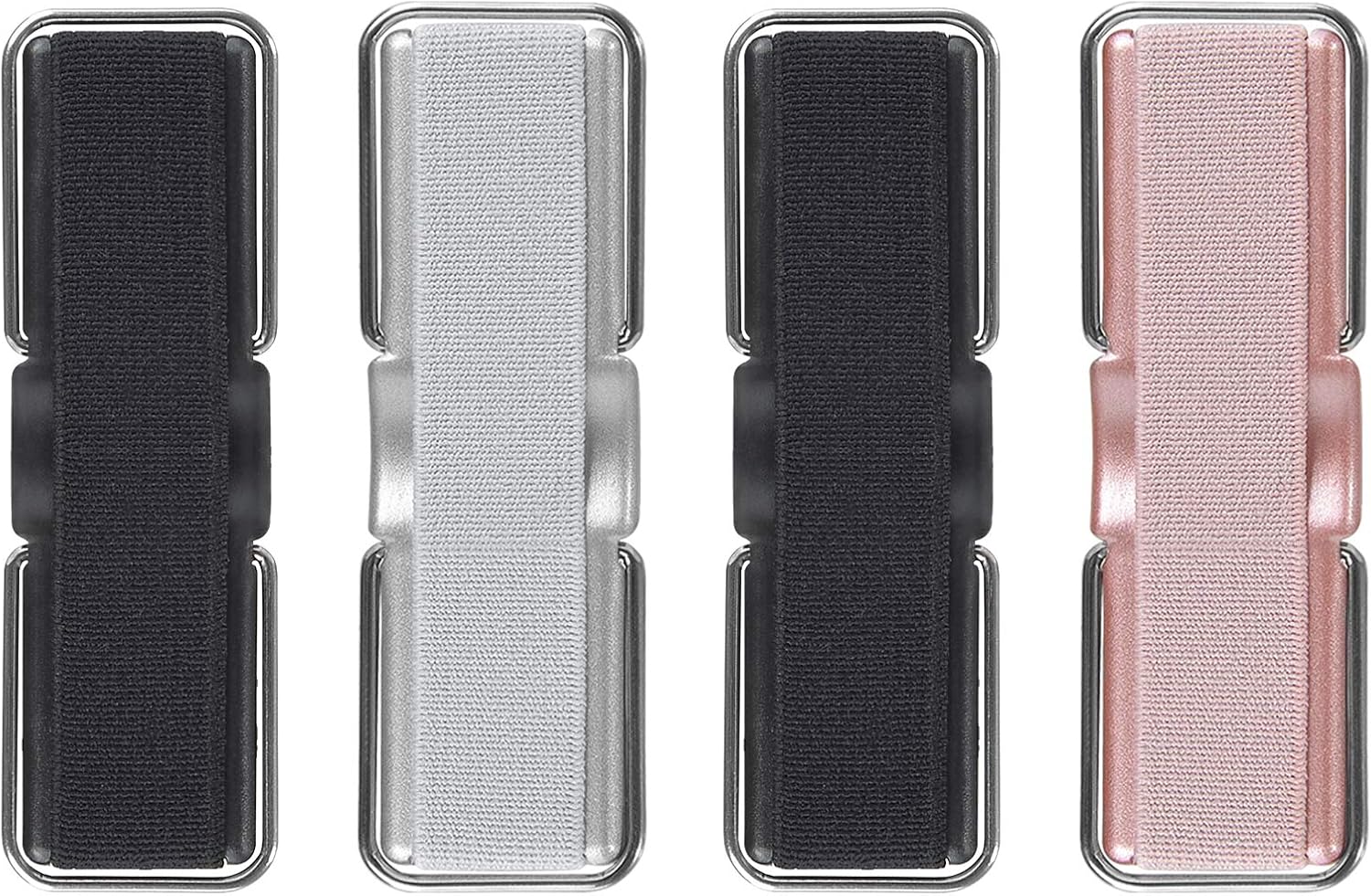 Detalle de CISID Phone Strap (4-Pack) Elastic Phone Finger Holder With Grip Stand for Most Smartphones (Black/Black, Silver, Rose Gold)