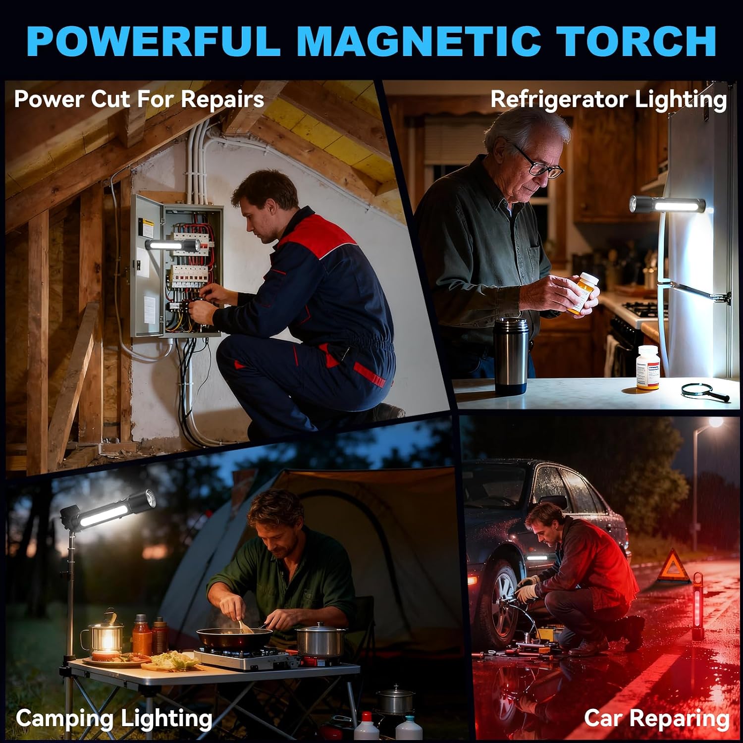 Thumbnail 4 de ET Magnetic Rechargeable Torch LED Super Bright 1000000 Lumens 🔦