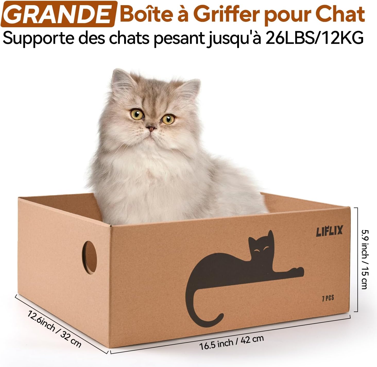 Detalle de LIFLIX Griffoir Chat avec boîte, 7 pièces