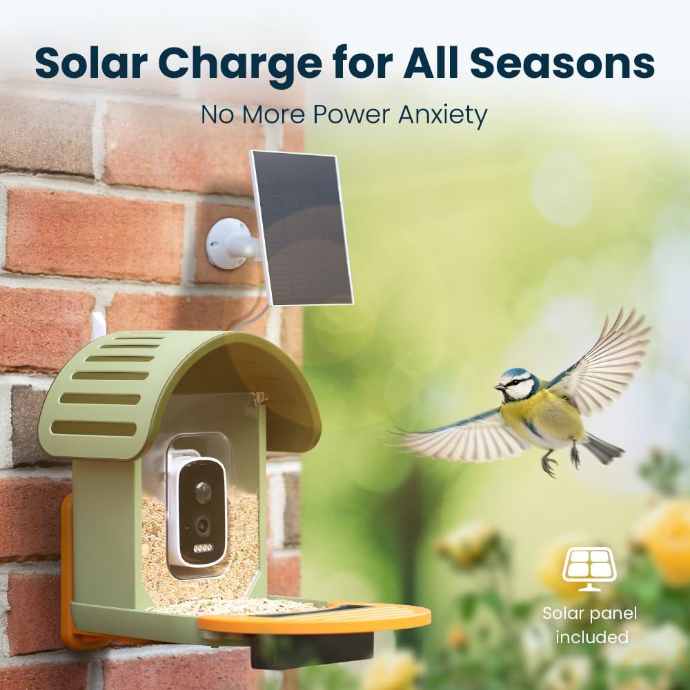 Thumbnail 3 de Smart Bird Feeder with Camera: 2.5K UHD, Solar Powered, IP66 Outdoor Ready