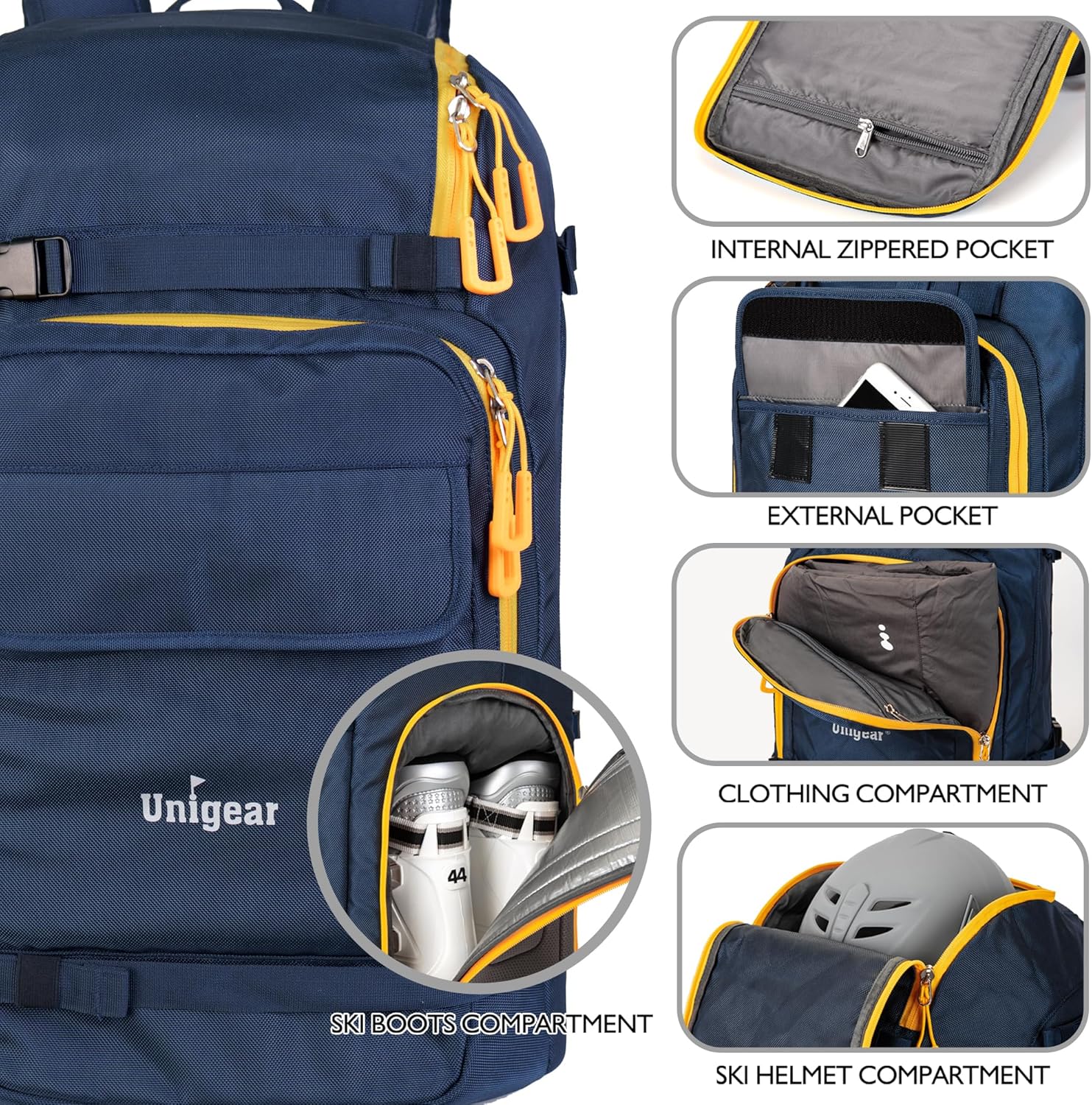 Detalle de Unigear Mochila para botas de esquí 50 litros