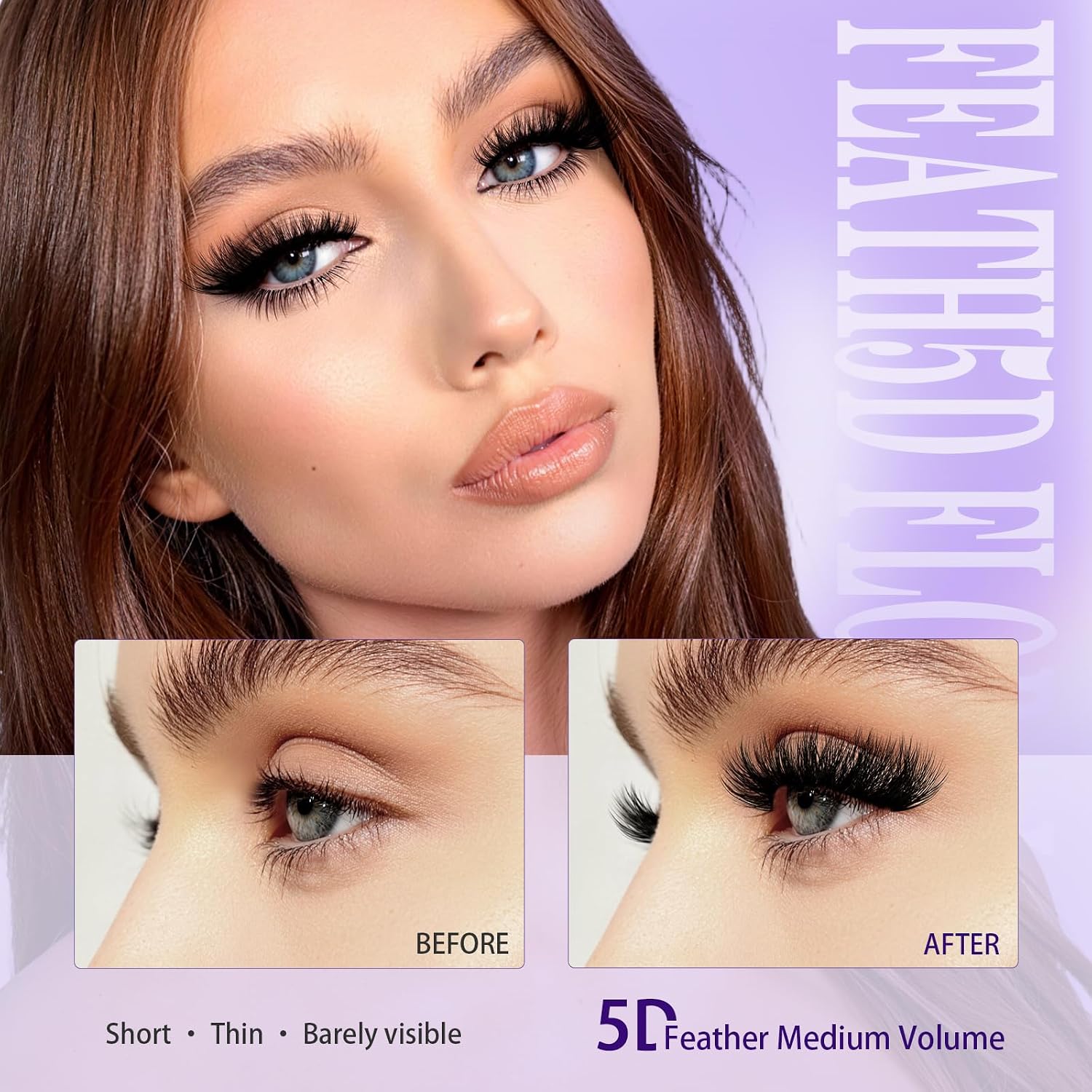 Thumbnail 4 de B&Q Fluffy Lash Clusters Kit Feath5D Flora Wispy Lashes – 144pcs, C Curl, 8-18 Mix