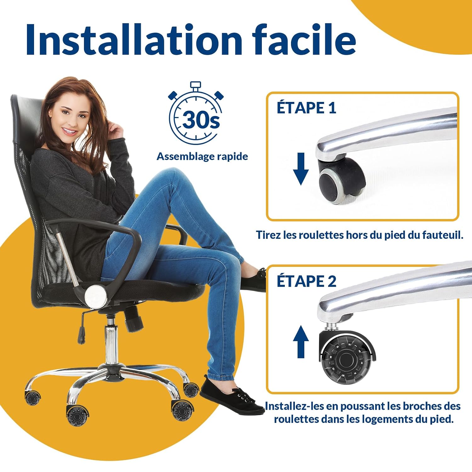 Detalle 2 de COSYLAND Roulette chaise 300 kg