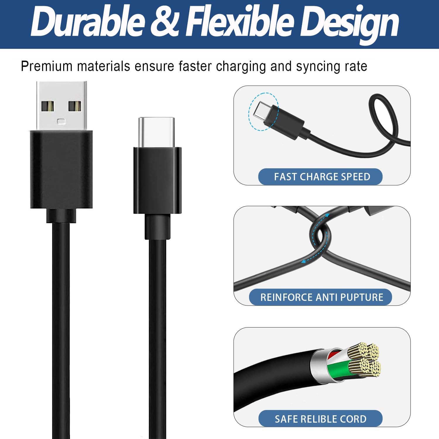 Thumbnail 2 de Toxaoii USB A to USB-C Cable for FujiFilm Cameras (1m) – Compatible with X100V, X-T5, X-H2S, GFX & More