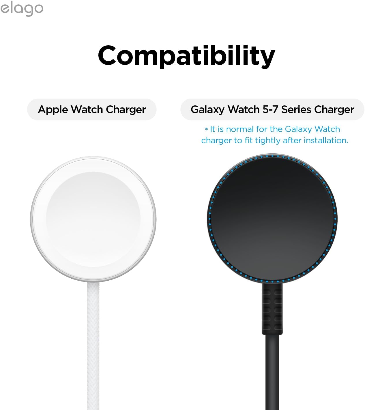 Thumbnail 2 de elago Magnetic Charger Pad (Dark Grey) for Apple Watch & Galaxy Watch – compatible bases, charging cable not included