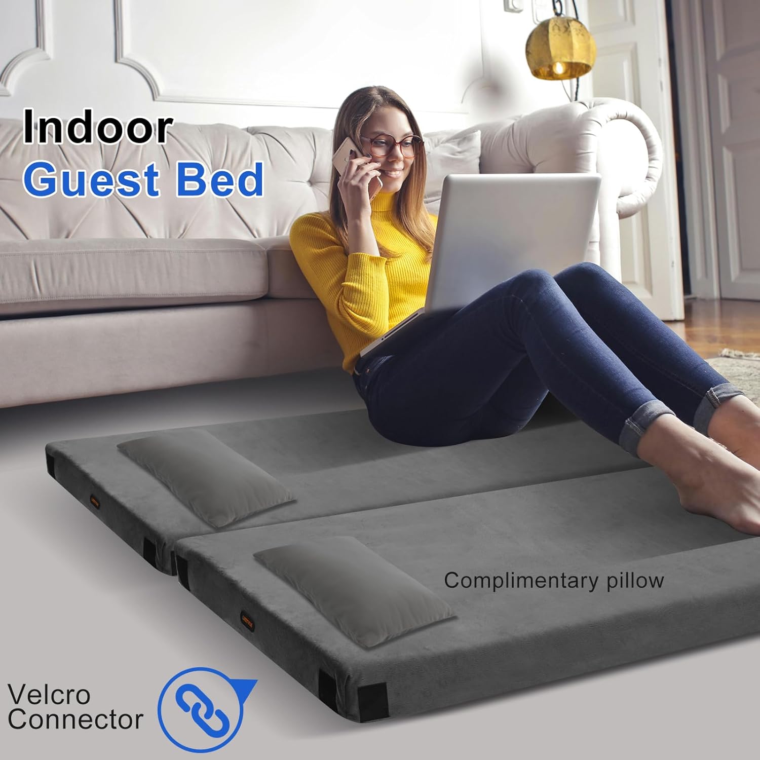 Thumbnail 6 de Memory Foam Camping Mattress Pad for Adults — Waterproof, Non-Slip Roll-Up Floor Sleeping Mat