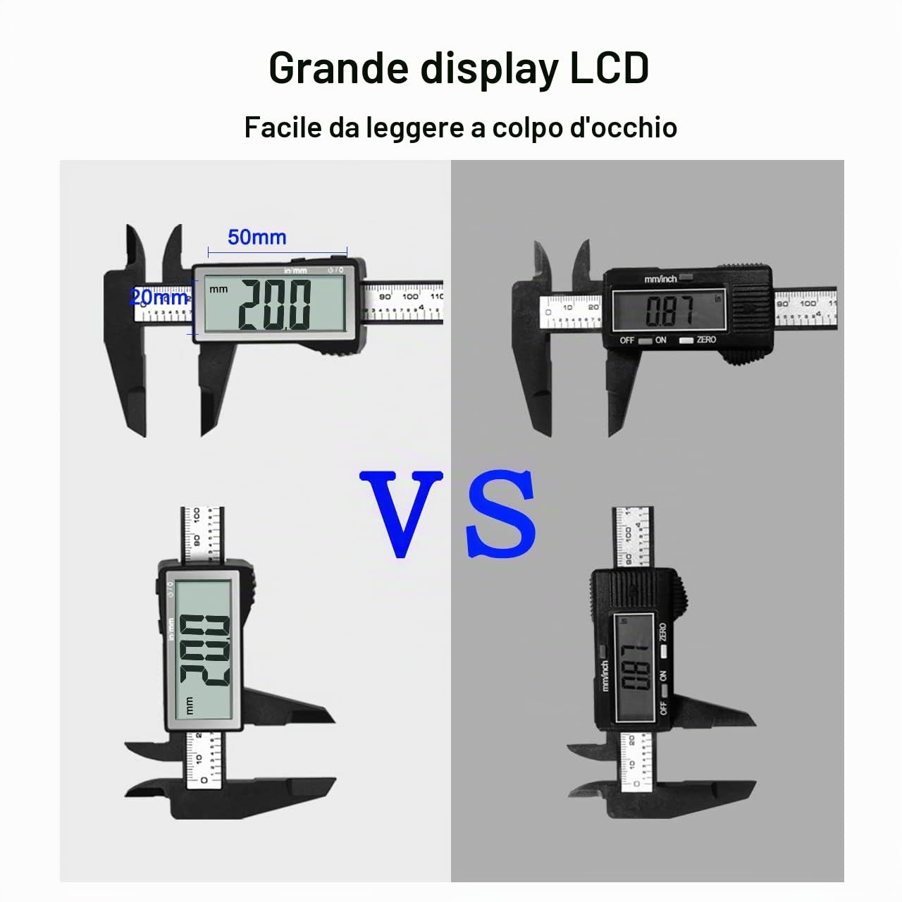 Thumbnail 2 de Kynup calibro digitale con grande display LCD da 150 mm (conversione pollice/millimetro) Vernier digitale