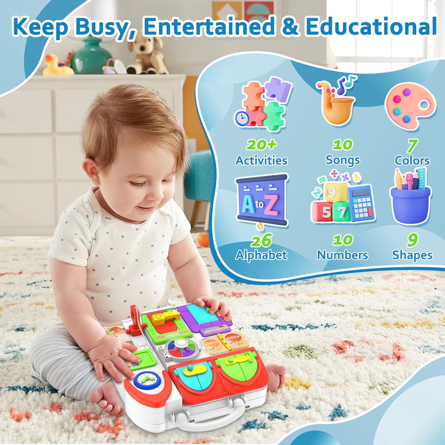 Detalle 2 de Musical Montessori Busy Board for 1-Year-Olds